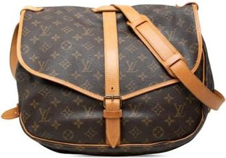 Louis Vuitton Pre-owned Saumur Cross Body Bag - Dames - Vintage Schoudertas - Bruin - ONE Size - Leer - Vintage