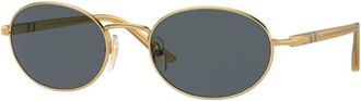 Persol Gouden montuur met blauwe lenzen - unisex - Zonnebrillen - Geel - 55 MM - Accessoires