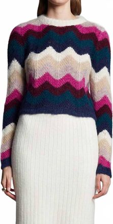 Eleven Six Nova Chevron Sweater In Pink Multi