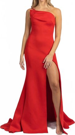 Jovani Womens One Shoulder Gown In Red