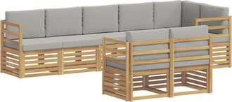 vidaXL Conjunto De Sof&aacute;s De Exterior 8 Uds. Blanco Y Gris Claro Vidaxl