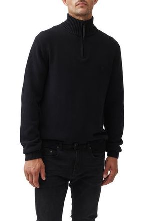 Rodd & Gunn Merrick Bay Quarter Zip Sweater in Onyx at Nordstrom, Size X-Small