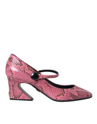 Dolce & Gabbana Python Leather Mary Jane Heel - Pink