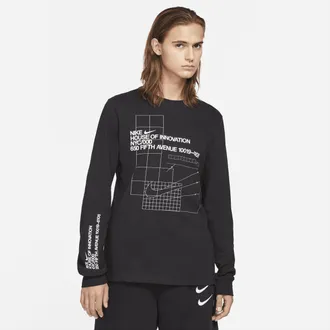 Nike Mens Nike Sportswear Long-Sleeve T-Shirt in Black | CU3568-010