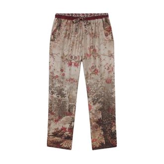Pierre-Louis Mascia Pantaloni in Seta Stampati Aloe - - Trousers - Donna - Multicolore - S