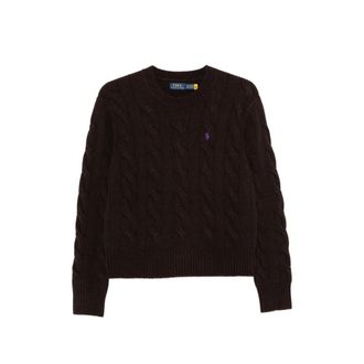 Ralph Lauren Cable-knit Embroidered-logo Sweater
