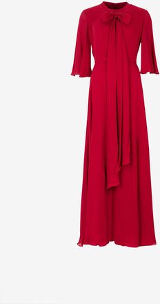 Giambattista Valli Langes Kleid aus Krepp mit Lavallière-Kragen