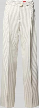 HUGO BOSS Loose Fit Weite Hose mit Viskose-Anteil Modell HEJULY in Offwhite, Gr&ouml;&szlig;e 34