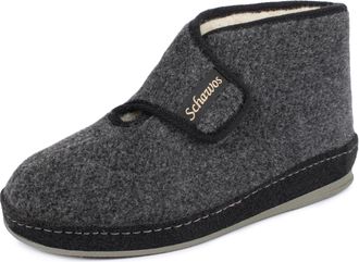 Schawos Womens Felt Slippers 2060 Warm Lined Virgin Wool House Boots, gray, 4 UK
