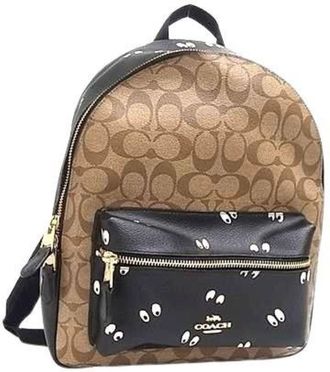 Coach Black Brown Pvc Backpack (Pre-Owned)