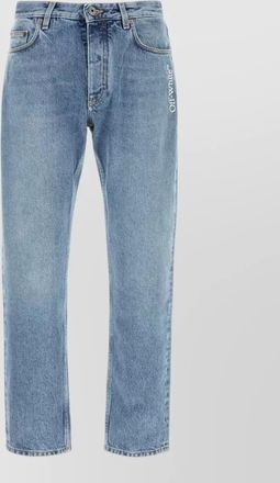 Off-white straight leg denim five pocket trousers