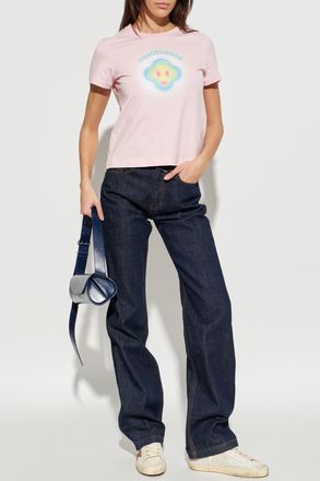 Casablanca T-shirt With Logo, Womens, Pink