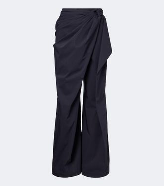 J.W.Anderson Twist draped cotton wide-leg pants