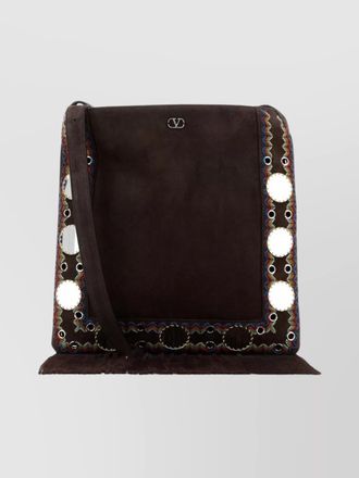 Valentino Garavani suede crossbody bag adjustable strap