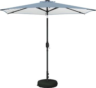 vidaXL Parasol De Jard&iacute;n Con Luces Led Y Base 270 X 270 Cm Poli&eacute;ster Vidaxl