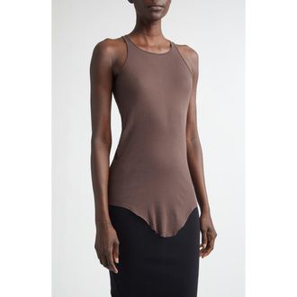Rick Owens Basic Rib Cotton Tank in Macassar at Nordstrom, Size 10 Us