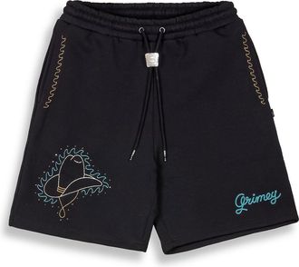 Grimey Lone Hand AOP Sweat Shorts M Black
