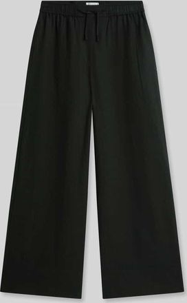 Tommy Hilfiger Wide Leg Hose aus reinem Leinen in BLACK, Gr&ouml;&szlig;e XL
