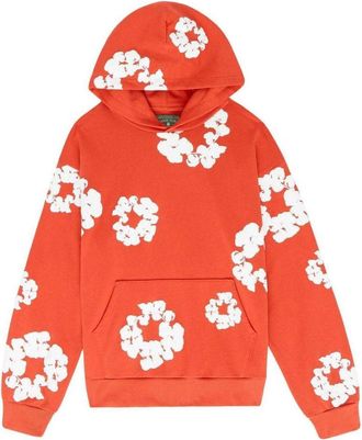 Denim Tears Cotton Wreath Logo Hoodie Orange White 301-090-30
