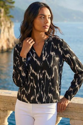 Roman Printed Notch Neck Shirt