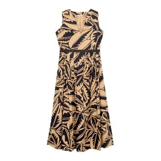 Oltre Dames, Jurken, Beige, Maat: 2XL Katoen