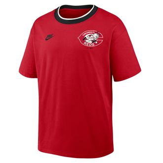 Nike Cincinnati Reds Cooperstown Ringer Nike Mens MLB T-Shirt in Red | 045Q0H6JR75-N3R
