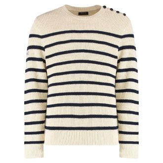 Polo Ralph Lauren Button Embellished Striped Sweater, Size Large