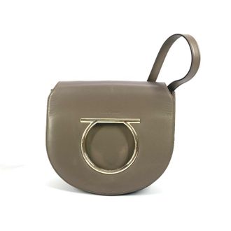 Ferragamo Gancini Leather Clutch Bag Pochette Shoulder Bag (Pre-Owned)