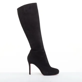 Christian Louboutin veau velour suede platform boots