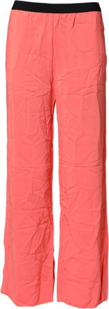 Jucca Neon Pink High Waist Straight Wide Leg Trouser Womens Pants