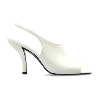 Toteme Contoured Peep Toe Slingback Sandaal - Dames - Schoenen - Wit - Maat: 36 EU Leer