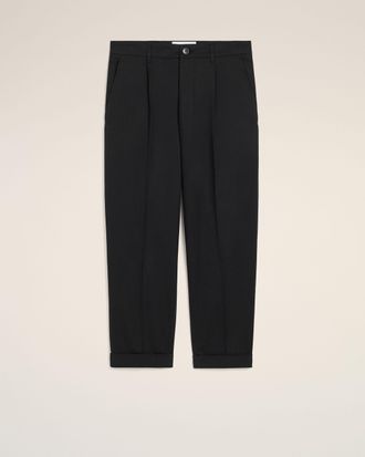Ami Black Cotton Carrot Oversized Trousers Black - XXL - for Men