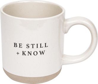 Sweet Water Decor Stoneware Quote Coffee Mug in Be Still + Know at Nordstrom