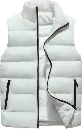 Generic Mens Padded Gilet Body Warmer Windproof Sleeveless Jacket with Durable Polyester Coat Outwear Bodywarmer Vest Outerwear Hood Thick Puffer