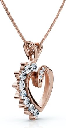 Pompeii3 Diamond Heart Pendant 1/4Ct 10k Gold Lab Grown
