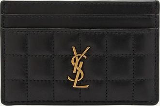 Saint Laurent Cassandre YSL Card Case in Quilted Smooth Leather