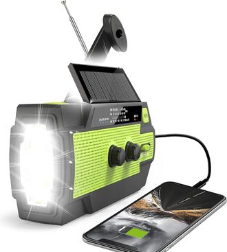 No Brand Radio Meteorol&oacute;gica De Emergencia Para Fumadores - 4000 Mah - Radio Meteorol&oacute;gica Port&aacute;til Am/fm Alimentada Por Energ&iacute;a Solar Con Linterna De 1 Vatio 