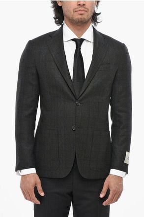 Corneliani CC COLLECTION Wool-Blend District Check Blazer REFINED size 48