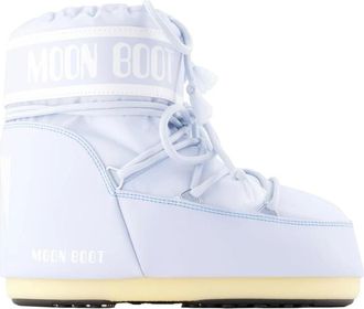 Moon Boot Schoenen, Dames, Blauw, 36 EU, Leer, Icon Enkellaarsjes