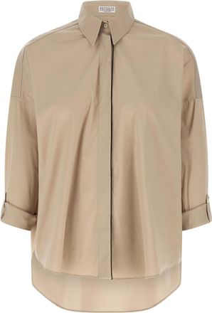 Brunello Cucinelli Beige Cotton Womens Blouse