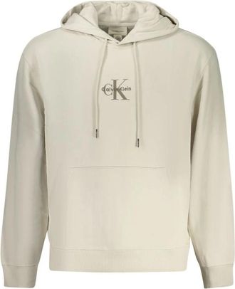 Calvin Klein Cotton Hoodie - Heren - Hoodies - Beige - S - Katoen - Hoodies & sweatvesten