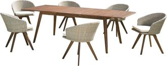 Macabane Mesa y sillas de jardín de acacia 8/10 personas