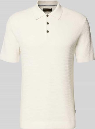 Jack & Jones Regular Fit Poloshirt mit Strukturmuster Modell Riley in Offwhite, Gr&ouml;&szlig;e XXL
