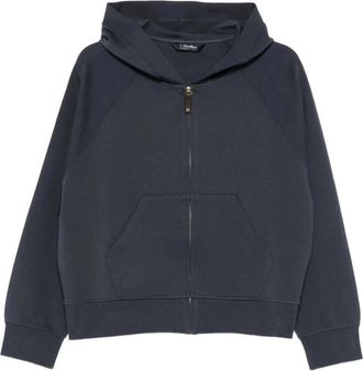 Max Mara Jour Zip Hoodie - Dames - Vesten met rits - Blauw - M - Katoen - Hoodies & sweatvesten