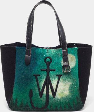 J.W.Anderson J. w.anderson Belt Green/black Felt And Leather Tote