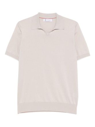 Brunello Cucinelli Beige Shirt Collar Polo