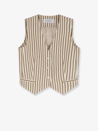 Max Mara Gilet Mxmfauno in cotone e seta a righe - MAX MARA - gender_Woman