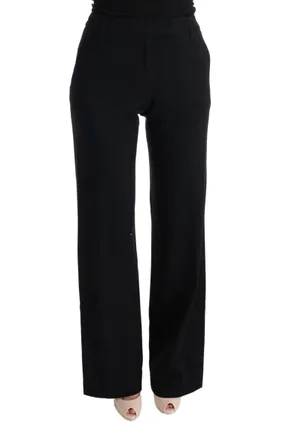 Ermanno Scervino Black Viscose Flare Bootcut Womens Pants