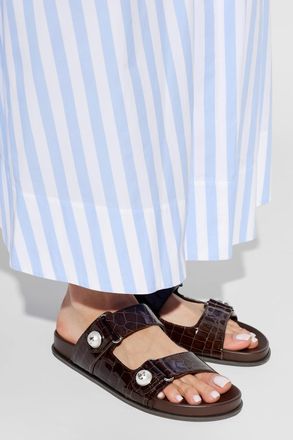 Jimmy Choo London Fayence Slides, Womens, Brown