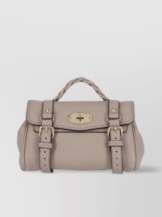 Mulberry woven handle cross-body bag with buckle detail